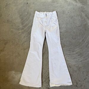 We The Free White High Waist Jayde Flare Jeans